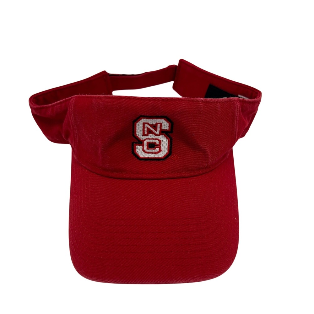 Adidas NC State Wolfpack Red Cotton Adjustable Sun Visor Hat NCAA Collegiate